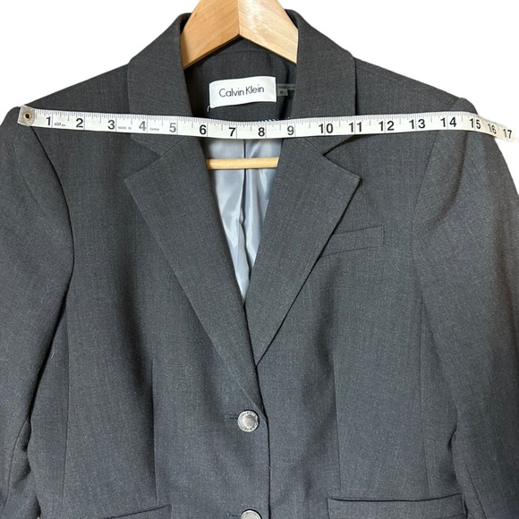 Calvin Klein Women's Grey 2 Piece Skirt Suit with‎ Two Button Blazer Size: 8 - Picture 7 of 15